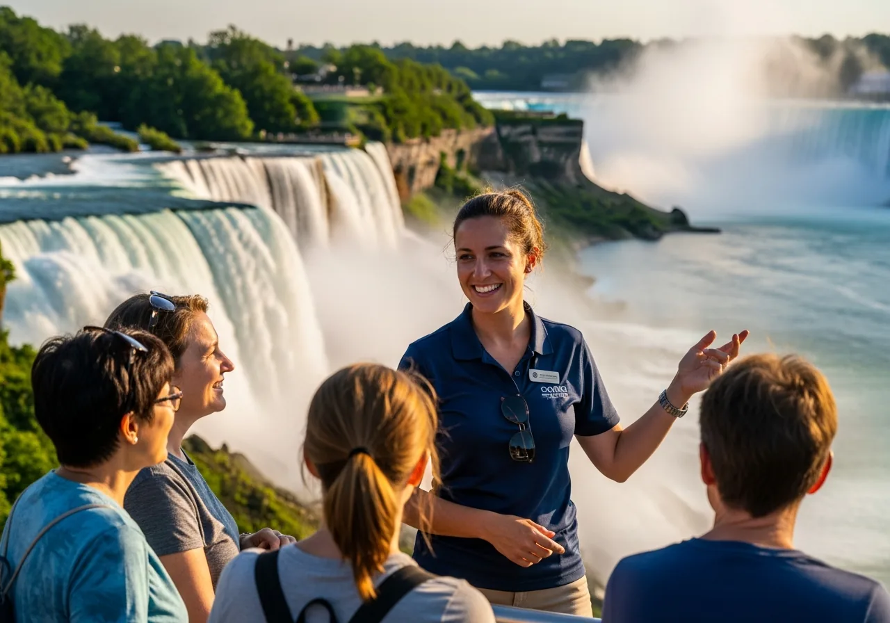 Friendly local Niagara Falls tour guide with a small family group